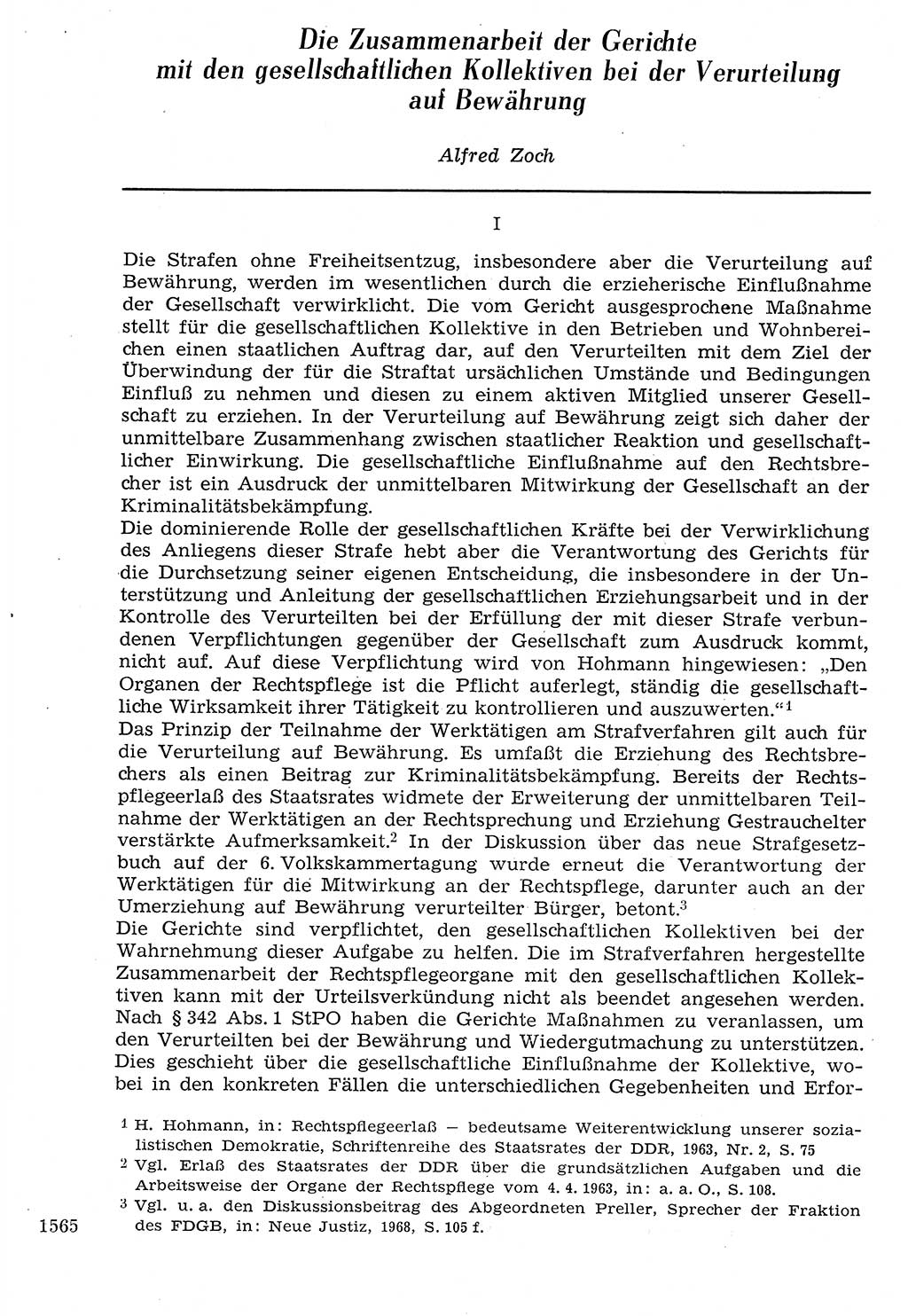 Staat und Recht (StuR), 17. Jahrgang [Deutsche Demokratische Republik (DDR)] 1968, Seite 1565 (StuR DDR 1968, S. 1565)