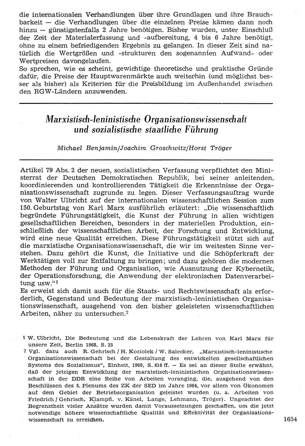 Staat und Recht (StuR), 17. Jahrgang [Deutsche Demokratische Republik (DDR)] 1968, Seite 1654 (StuR DDR 1968, S. 1654)