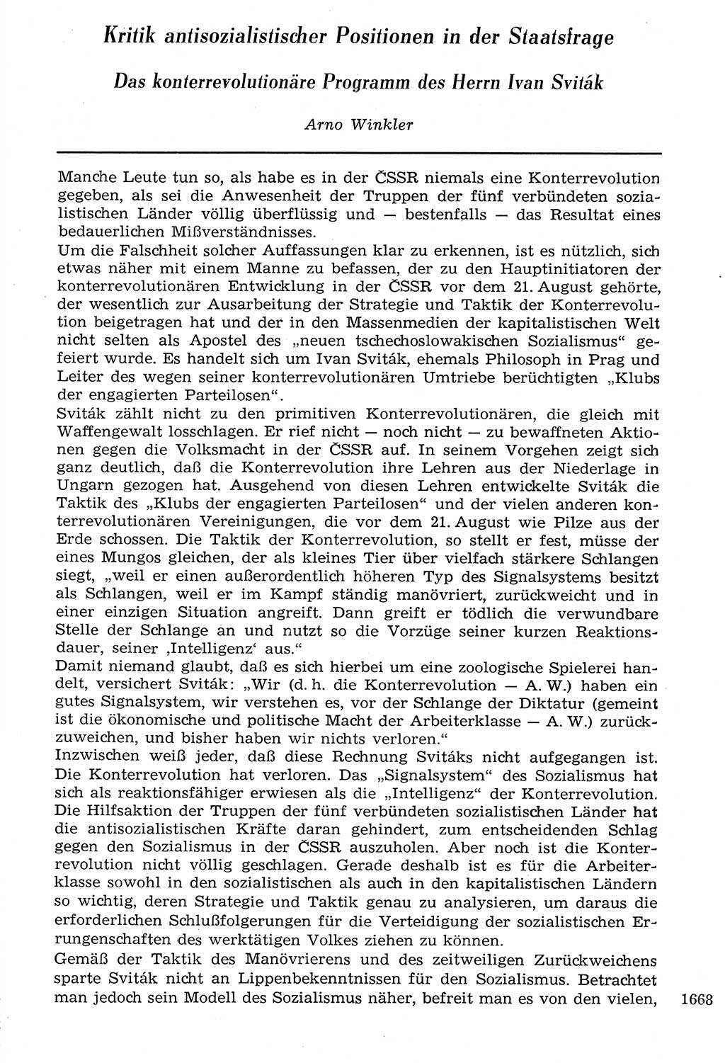 Staat und Recht (StuR), 17. Jahrgang [Deutsche Demokratische Republik (DDR)] 1968, Seite 1668 (StuR DDR 1968, S. 1668)