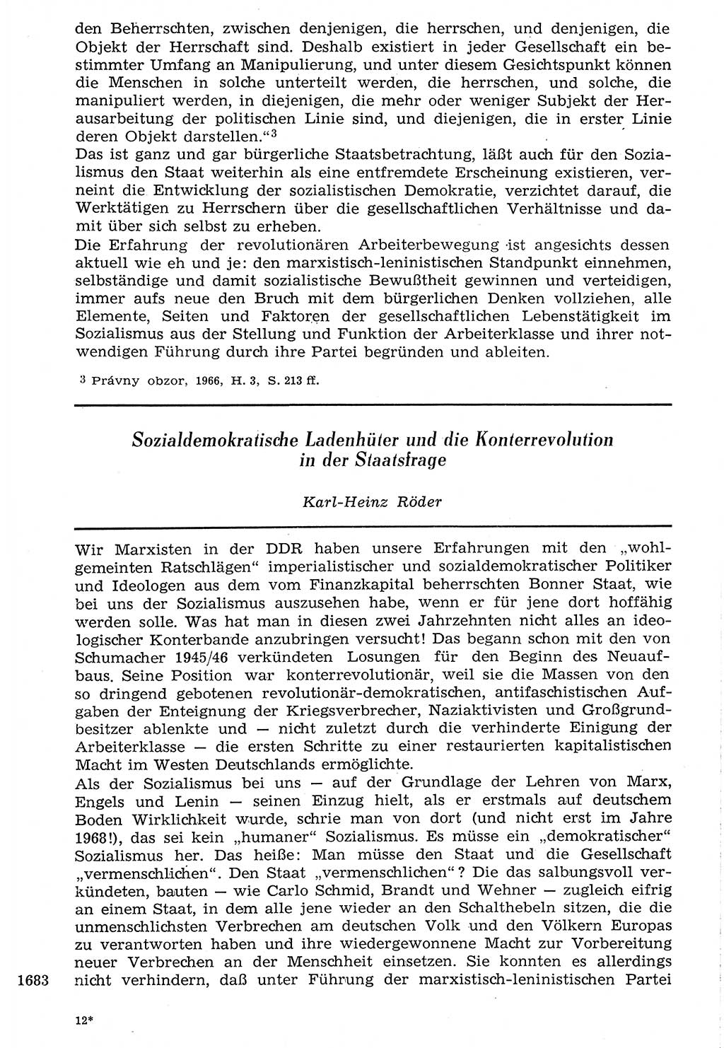 Staat und Recht (StuR), 17. Jahrgang [Deutsche Demokratische Republik (DDR)] 1968, Seite 1683 (StuR DDR 1968, S. 1683)