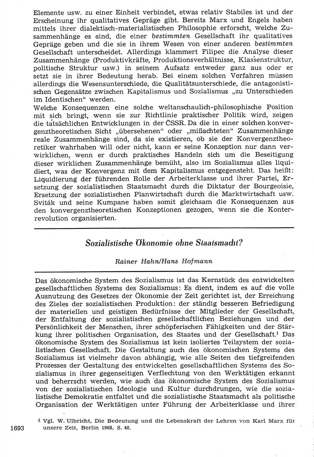 Staat und Recht (StuR), 17. Jahrgang [Deutsche Demokratische Republik (DDR)] 1968, Seite 1693 (StuR DDR 1968, S. 1693)