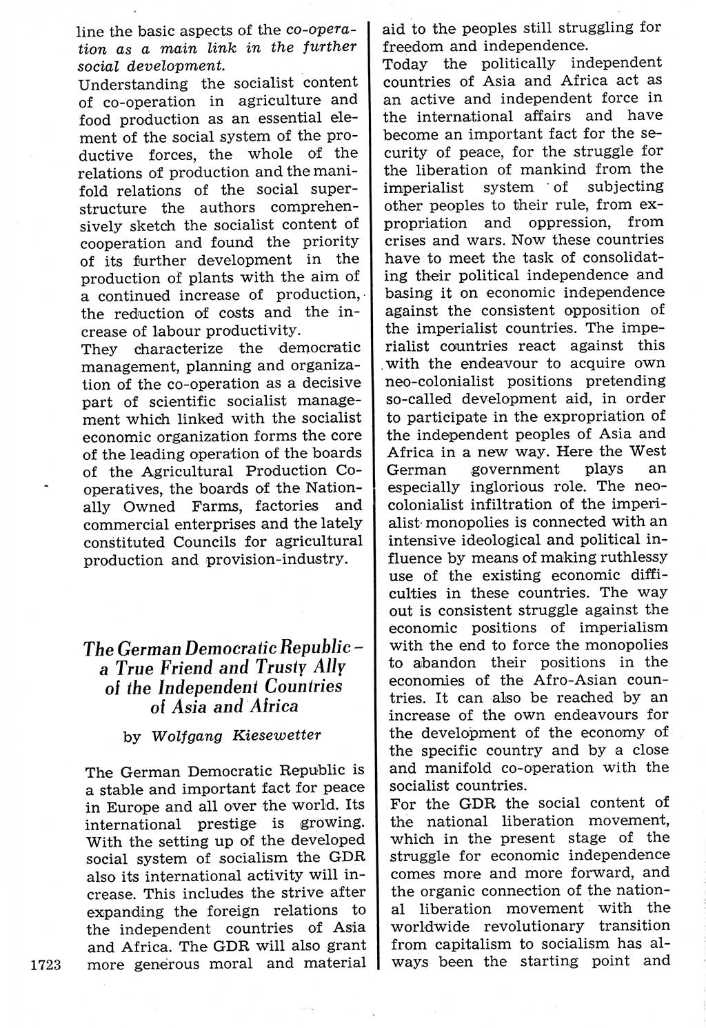Staat und Recht (StuR), 17. Jahrgang [Deutsche Demokratische Republik (DDR)] 1968, Seite 1723 (StuR DDR 1968, S. 1723)