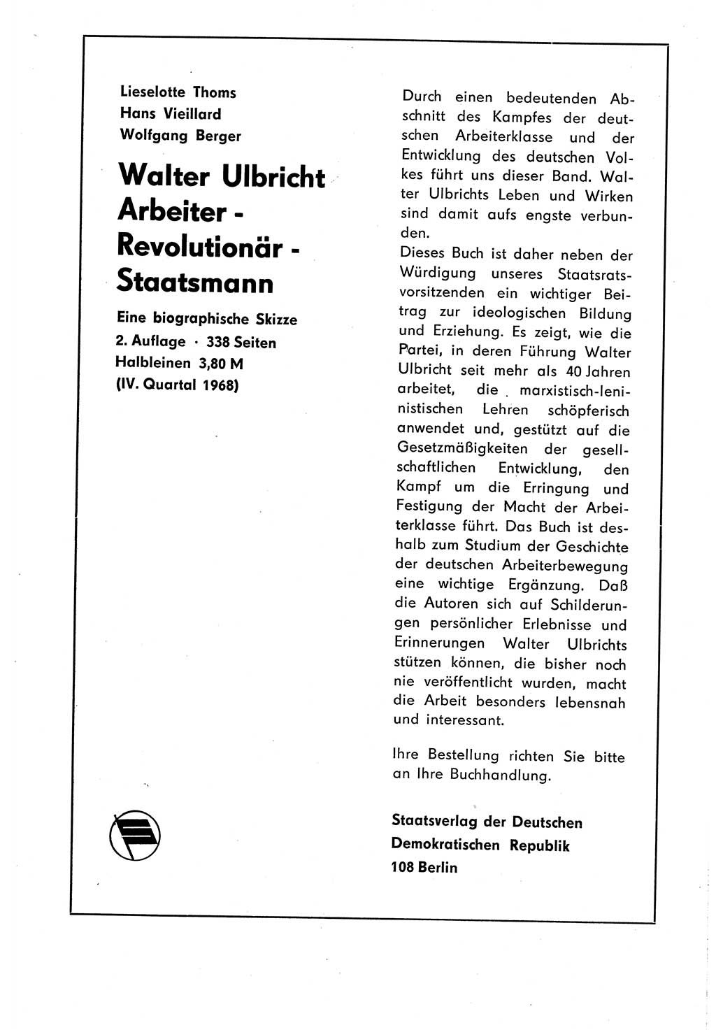 Staat und Recht (StuR), 17. Jahrgang [Deutsche Demokratische Republik (DDR)] 1968, Seite 1725 (StuR DDR 1968, S. 1725)