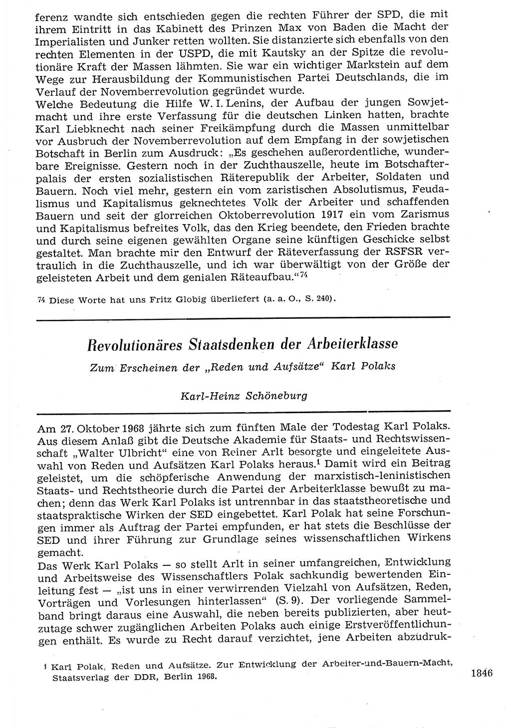 Staat und Recht (StuR), 17. Jahrgang [Deutsche Demokratische Republik (DDR)] 1968, Seite 1846 (StuR DDR 1968, S. 1846)