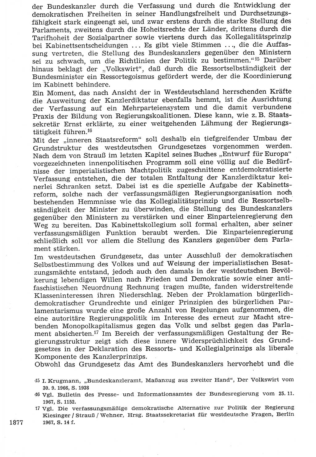 Staat und Recht (StuR), 17. Jahrgang [Deutsche Demokratische Republik (DDR)] 1968, Seite 1877 (StuR DDR 1968, S. 1877)