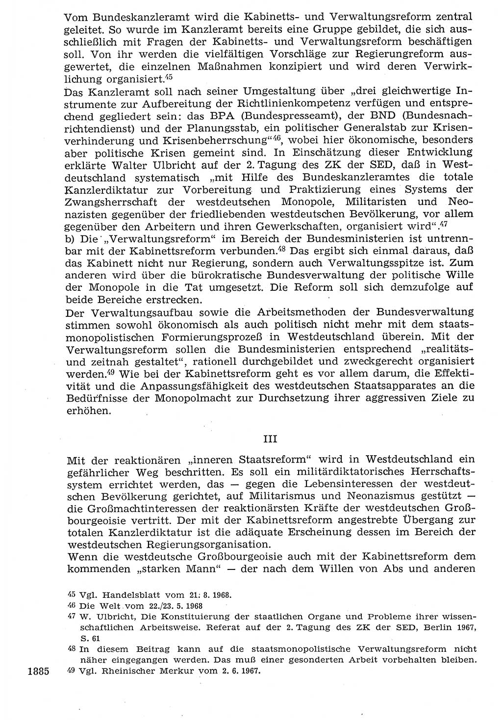 Staat und Recht (StuR), 17. Jahrgang [Deutsche Demokratische Republik (DDR)] 1968, Seite 1885 (StuR DDR 1968, S. 1885)