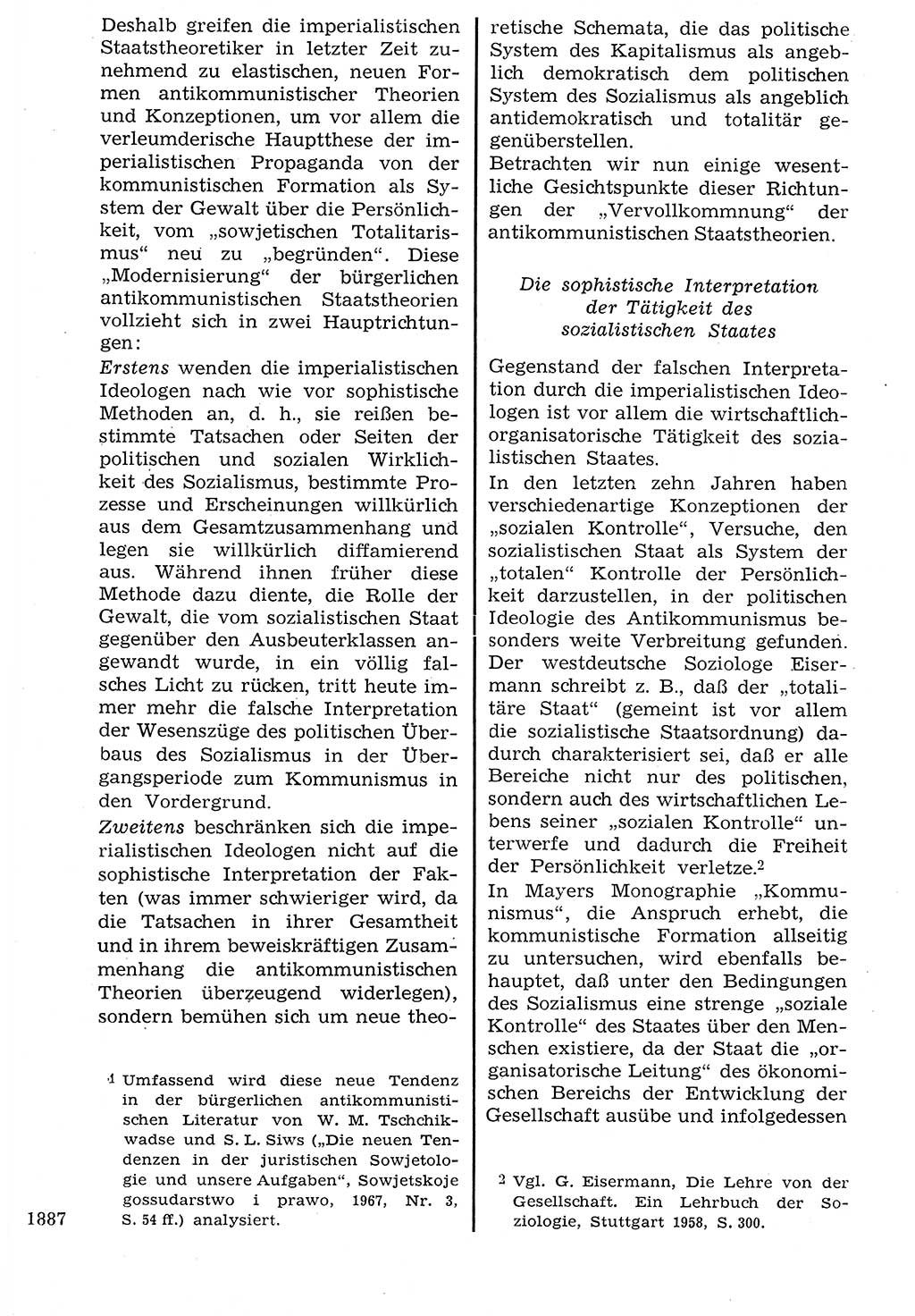 Staat und Recht (StuR), 17. Jahrgang [Deutsche Demokratische Republik (DDR)] 1968, Seite 1887 (StuR DDR 1968, S. 1887)