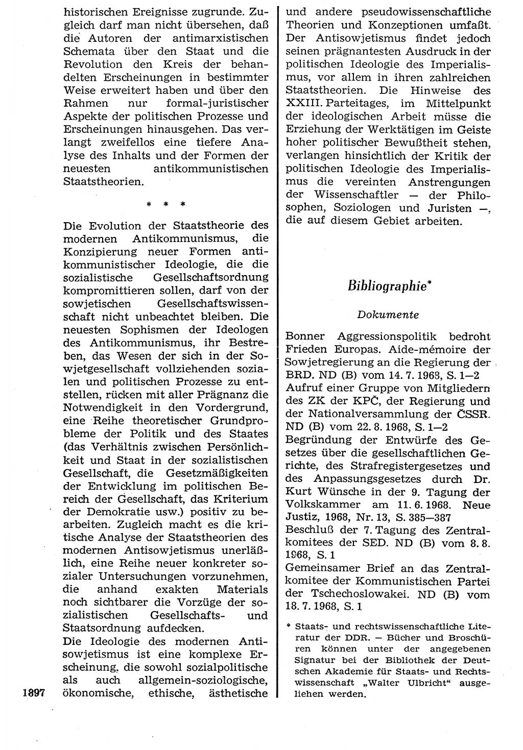 Staat und Recht (StuR), 17. Jahrgang [Deutsche Demokratische Republik (DDR)] 1968, Seite 1897 (StuR DDR 1968, S. 1897)