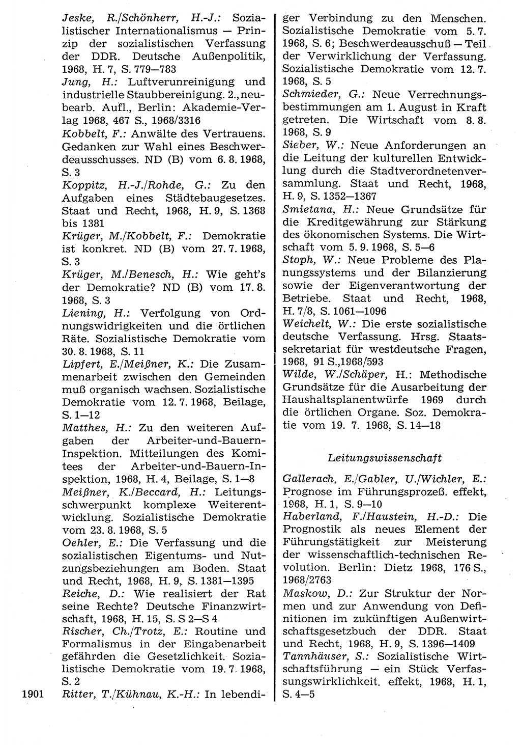 Staat und Recht (StuR), 17. Jahrgang [Deutsche Demokratische Republik (DDR)] 1968, Seite 1901 (StuR DDR 1968, S. 1901)