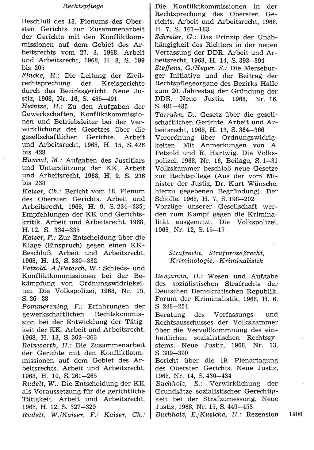 Staat und Recht (StuR), 17. Jahrgang [Deutsche Demokratische Republik (DDR)] 1968, Seite 1906 (StuR DDR 1968, S. 1906)