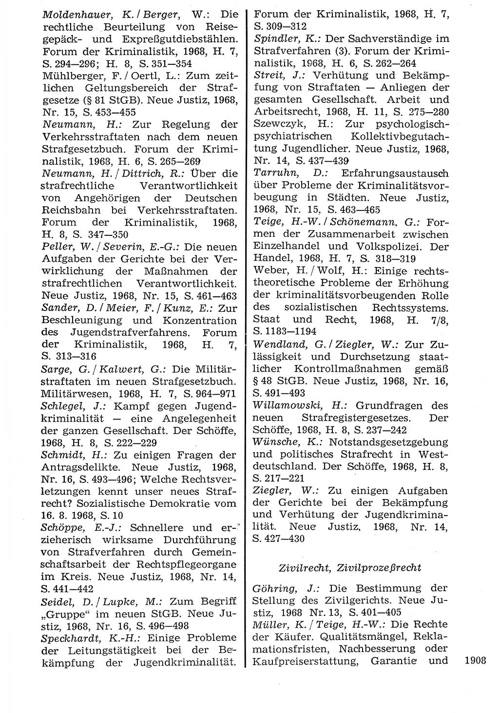 Staat und Recht (StuR), 17. Jahrgang [Deutsche Demokratische Republik (DDR)] 1968, Seite 1908 (StuR DDR 1968, S. 1908)