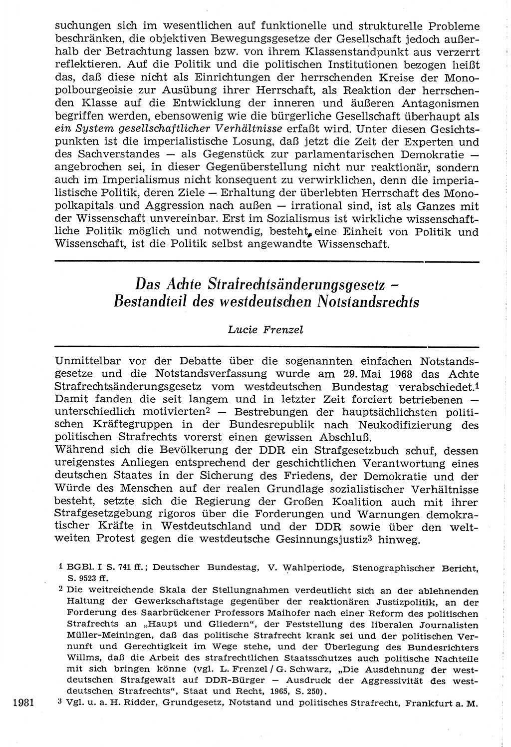 Staat und Recht (StuR), 17. Jahrgang [Deutsche Demokratische Republik (DDR)] 1968, Seite 1981 (StuR DDR 1968, S. 1981)