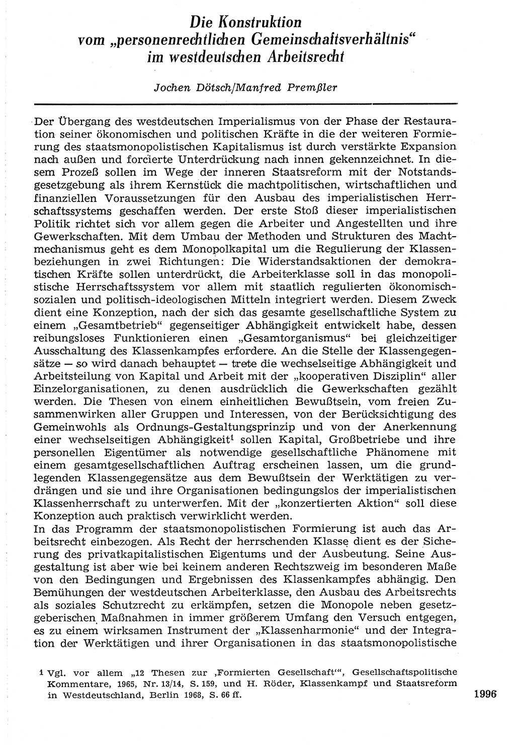 Staat und Recht (StuR), 17. Jahrgang [Deutsche Demokratische Republik (DDR)] 1968, Seite 1996 (StuR DDR 1968, S. 1996)