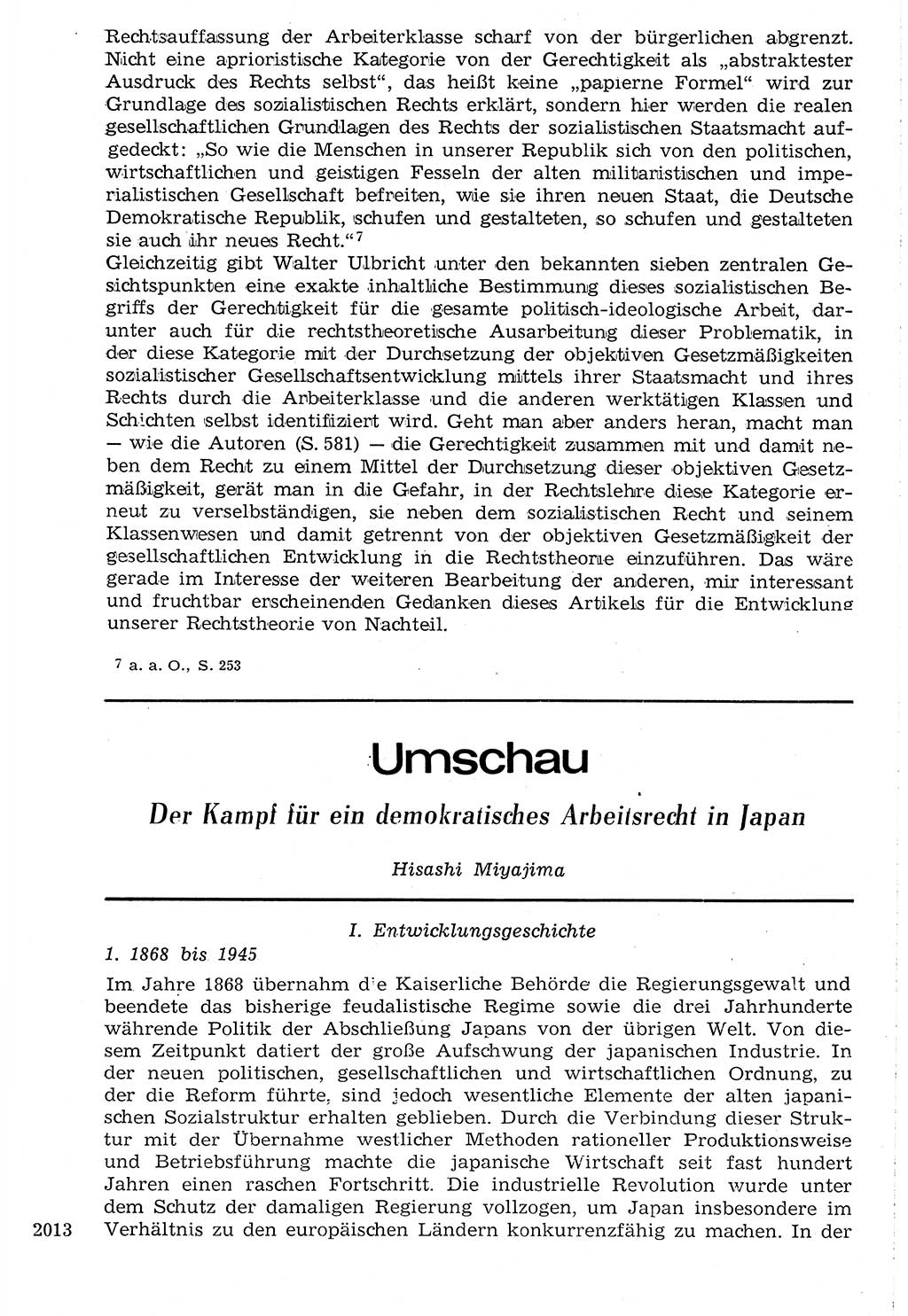 Staat und Recht (StuR), 17. Jahrgang [Deutsche Demokratische Republik (DDR)] 1968, Seite 2013 (StuR DDR 1968, S. 2013)