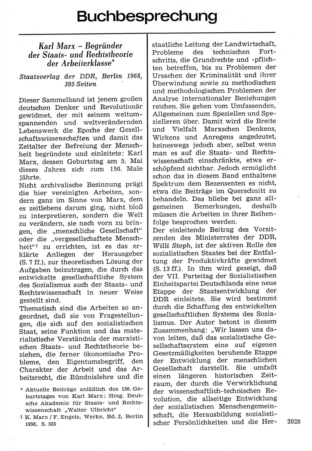 Staat und Recht (StuR), 17. Jahrgang [Deutsche Demokratische Republik (DDR)] 1968, Seite 2028 (StuR DDR 1968, S. 2028)