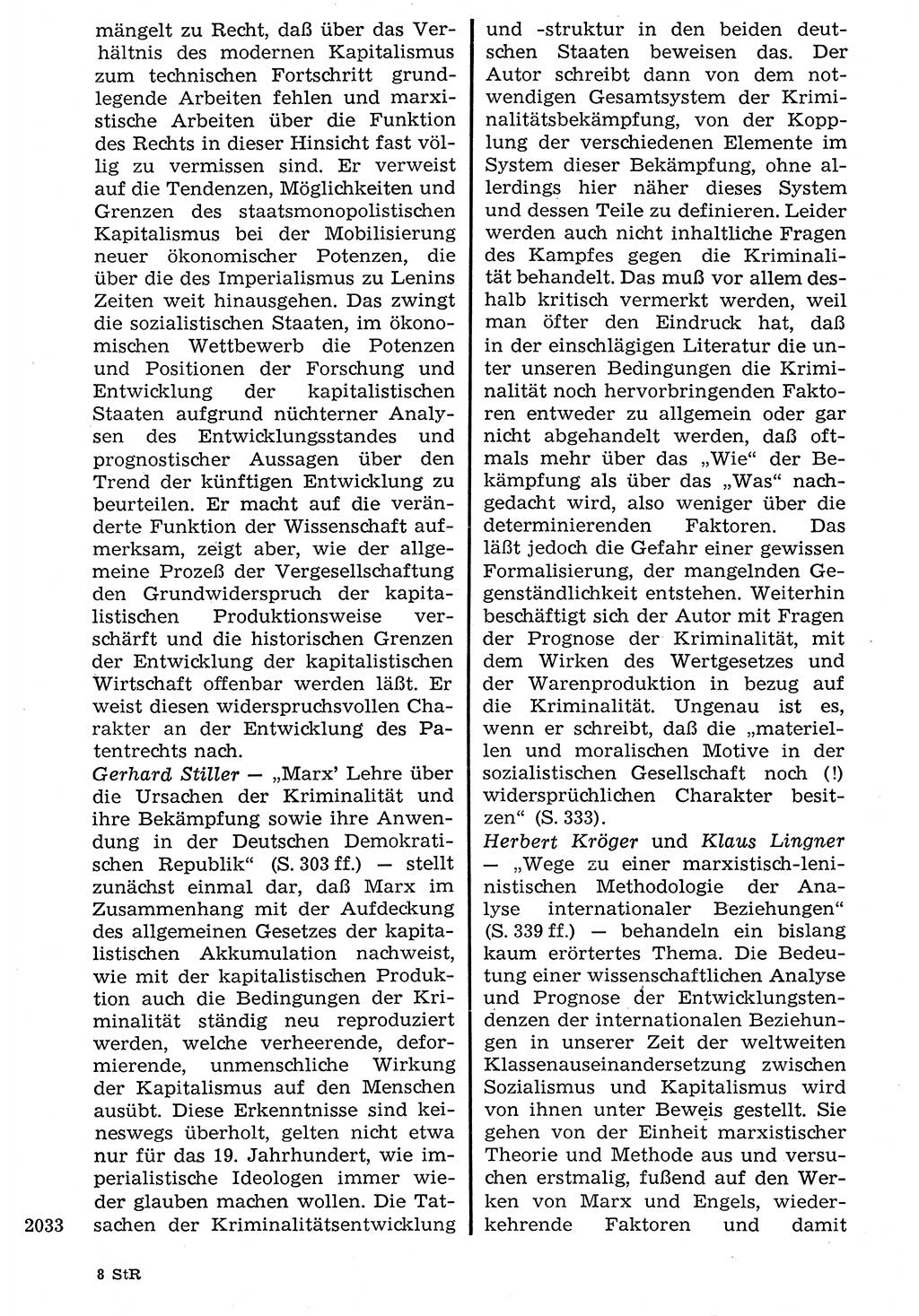 Staat und Recht (StuR), 17. Jahrgang [Deutsche Demokratische Republik (DDR)] 1968, Seite 2033 (StuR DDR 1968, S. 2033)