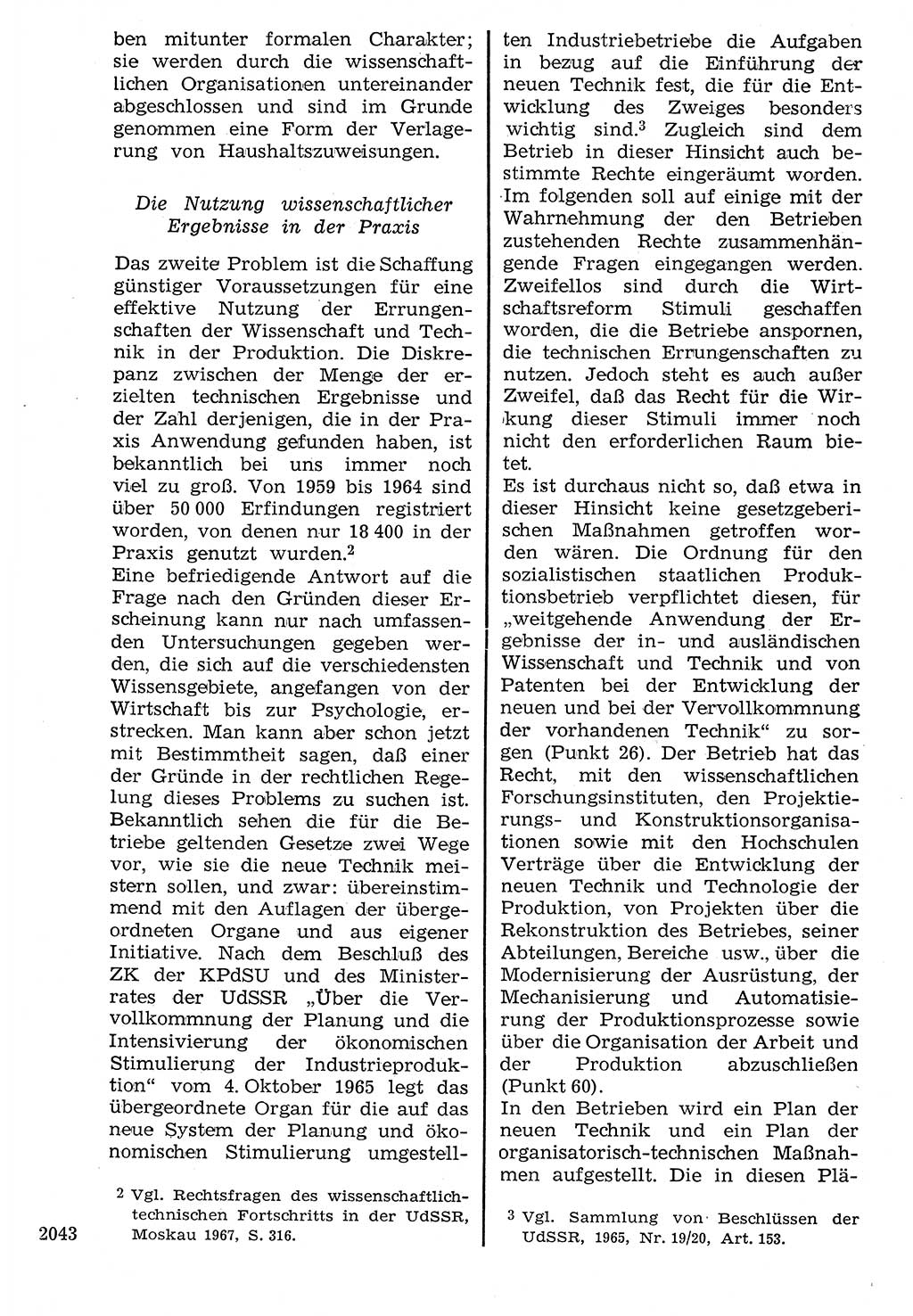 Staat und Recht (StuR), 17. Jahrgang [Deutsche Demokratische Republik (DDR)] 1968, Seite 2043 (StuR DDR 1968, S. 2043)