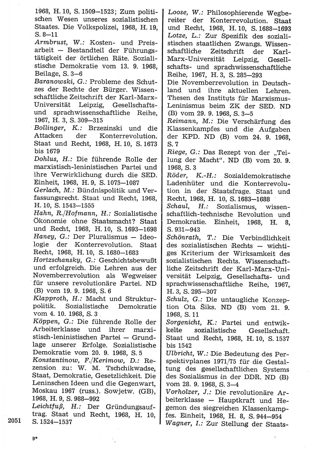 Staat und Recht (StuR), 17. Jahrgang [Deutsche Demokratische Republik (DDR)] 1968, Seite 2051 (StuR DDR 1968, S. 2051)