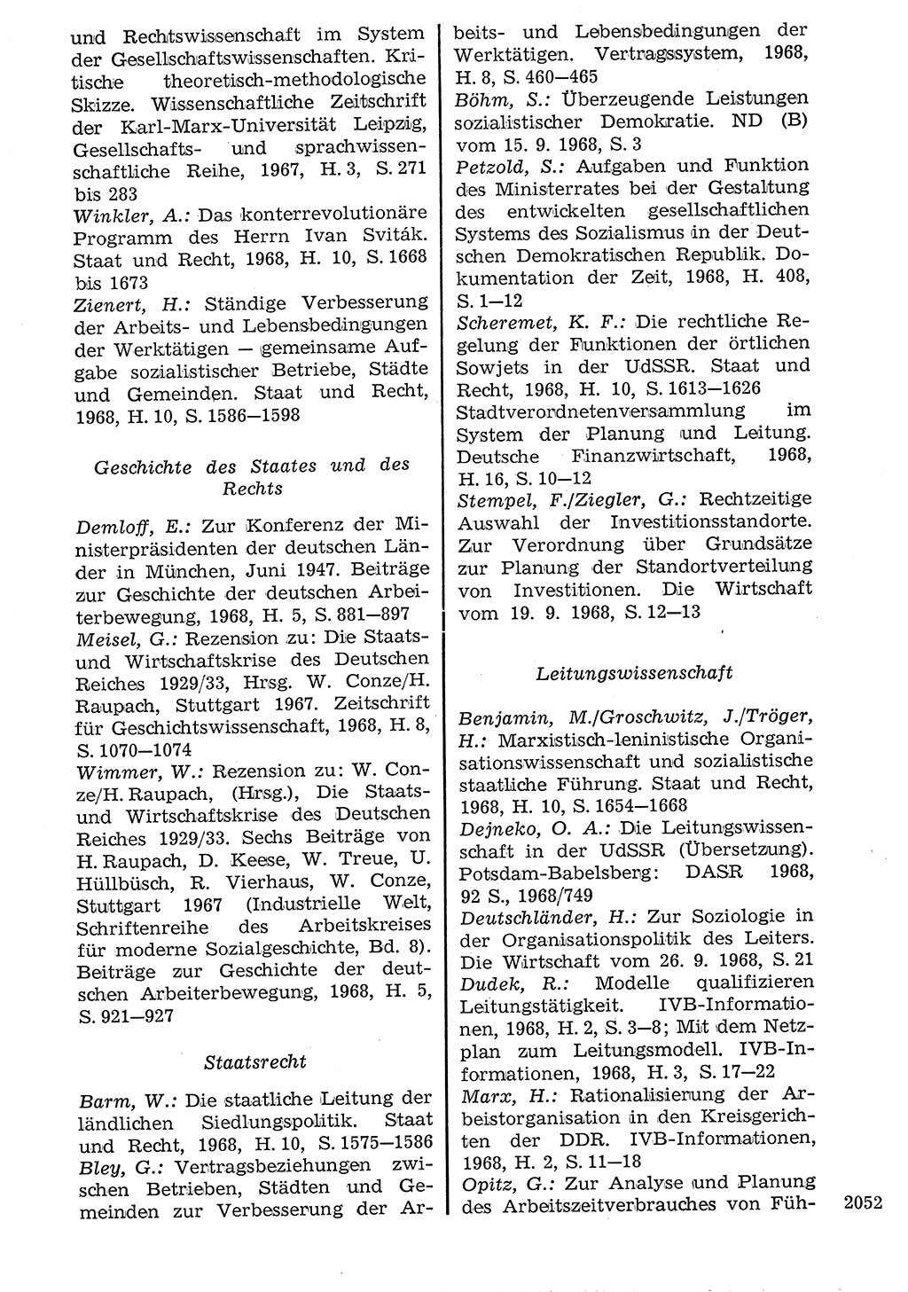 Staat und Recht (StuR), 17. Jahrgang [Deutsche Demokratische Republik (DDR)] 1968, Seite 2052 (StuR DDR 1968, S. 2052)