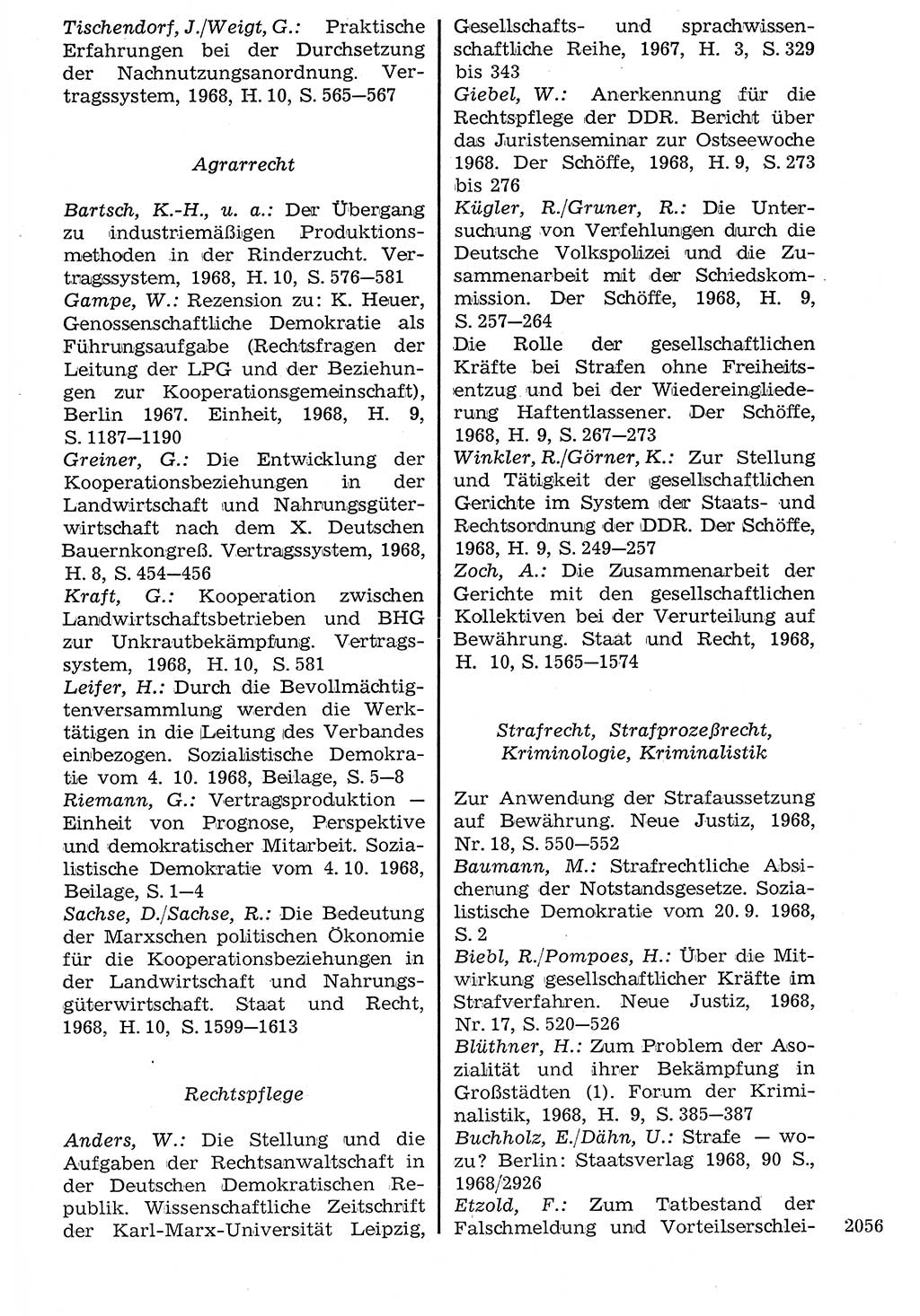 Staat und Recht (StuR), 17. Jahrgang [Deutsche Demokratische Republik (DDR)] 1968, Seite 2056 (StuR DDR 1968, S. 2056)