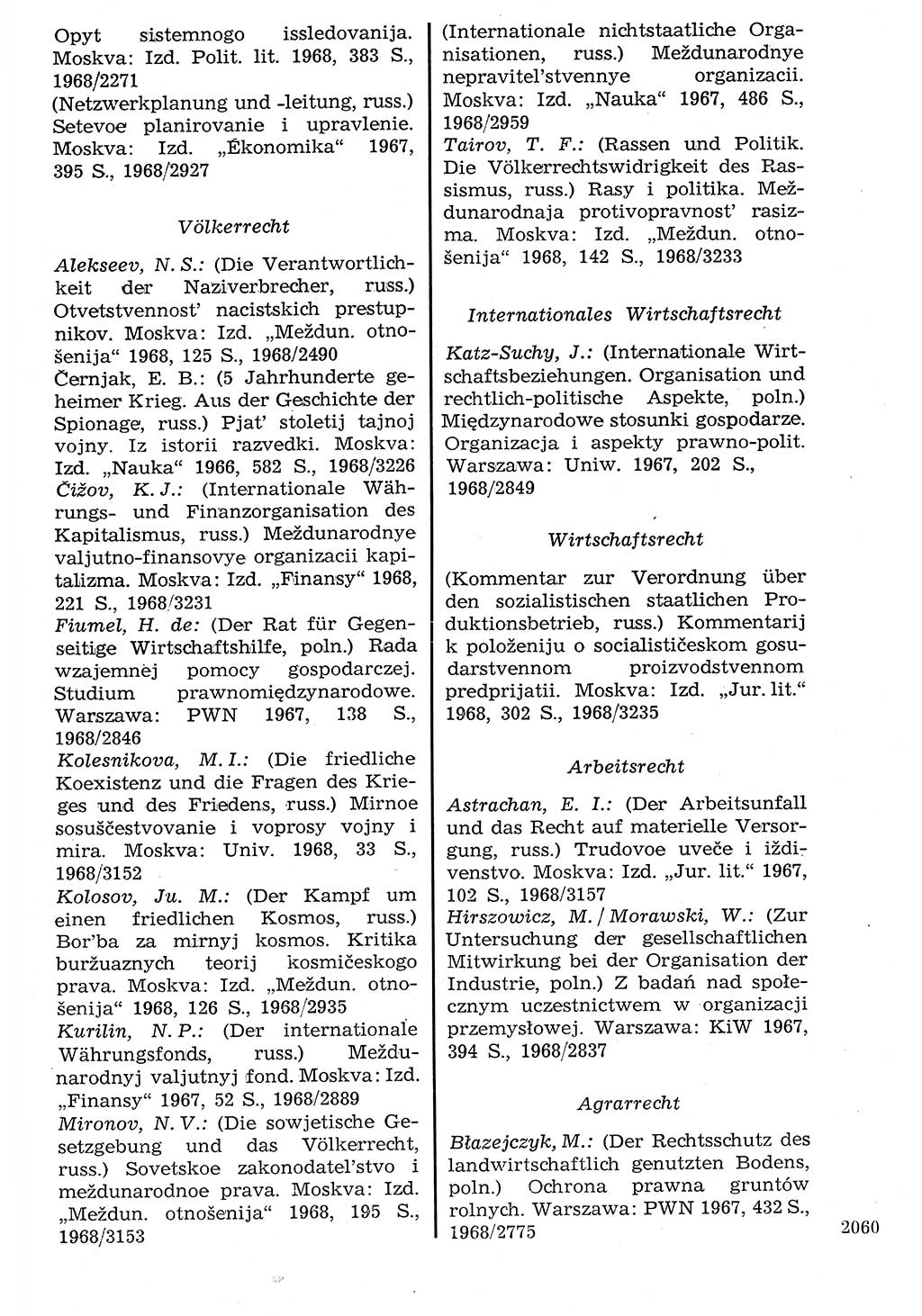 Staat und Recht (StuR), 17. Jahrgang [Deutsche Demokratische Republik (DDR)] 1968, Seite 2060 (StuR DDR 1968, S. 2060)