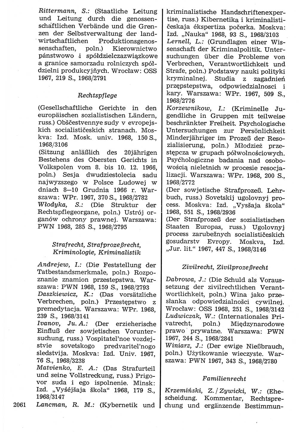 Staat und Recht (StuR), 17. Jahrgang [Deutsche Demokratische Republik (DDR)] 1968, Seite 2061 (StuR DDR 1968, S. 2061)