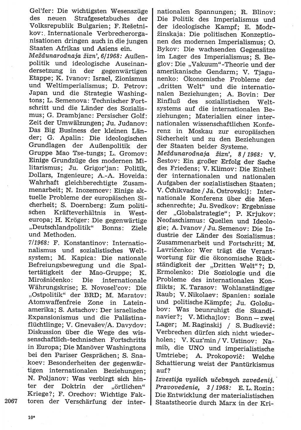 Staat und Recht (StuR), 17. Jahrgang [Deutsche Demokratische Republik (DDR)] 1968, Seite 2067 (StuR DDR 1968, S. 2067)