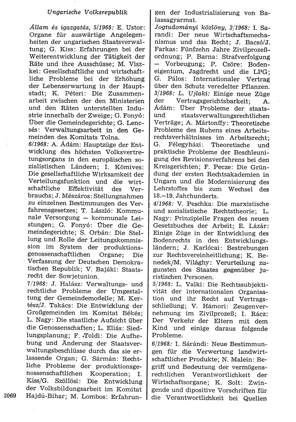 Staat und Recht (StuR), 17. Jahrgang [Deutsche Demokratische Republik (DDR)] 1968, Seite 2069 (StuR DDR 1968, S. 2069)