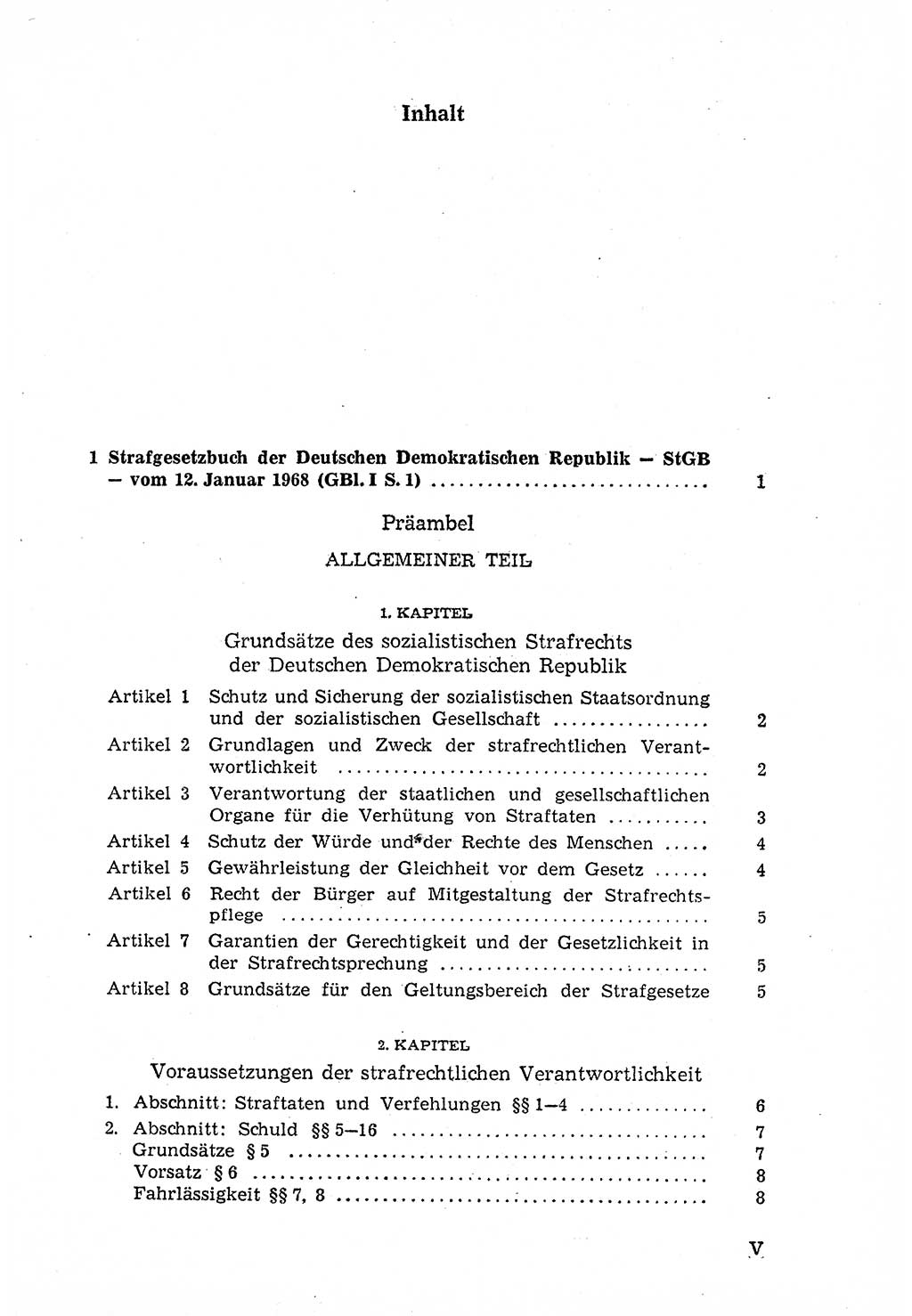 Strafgesetzbuch (StGB) der Deutschen Demokratischen Republik (DDR) 1968, Seite 5 (StGB DDR 1968, S. 5)