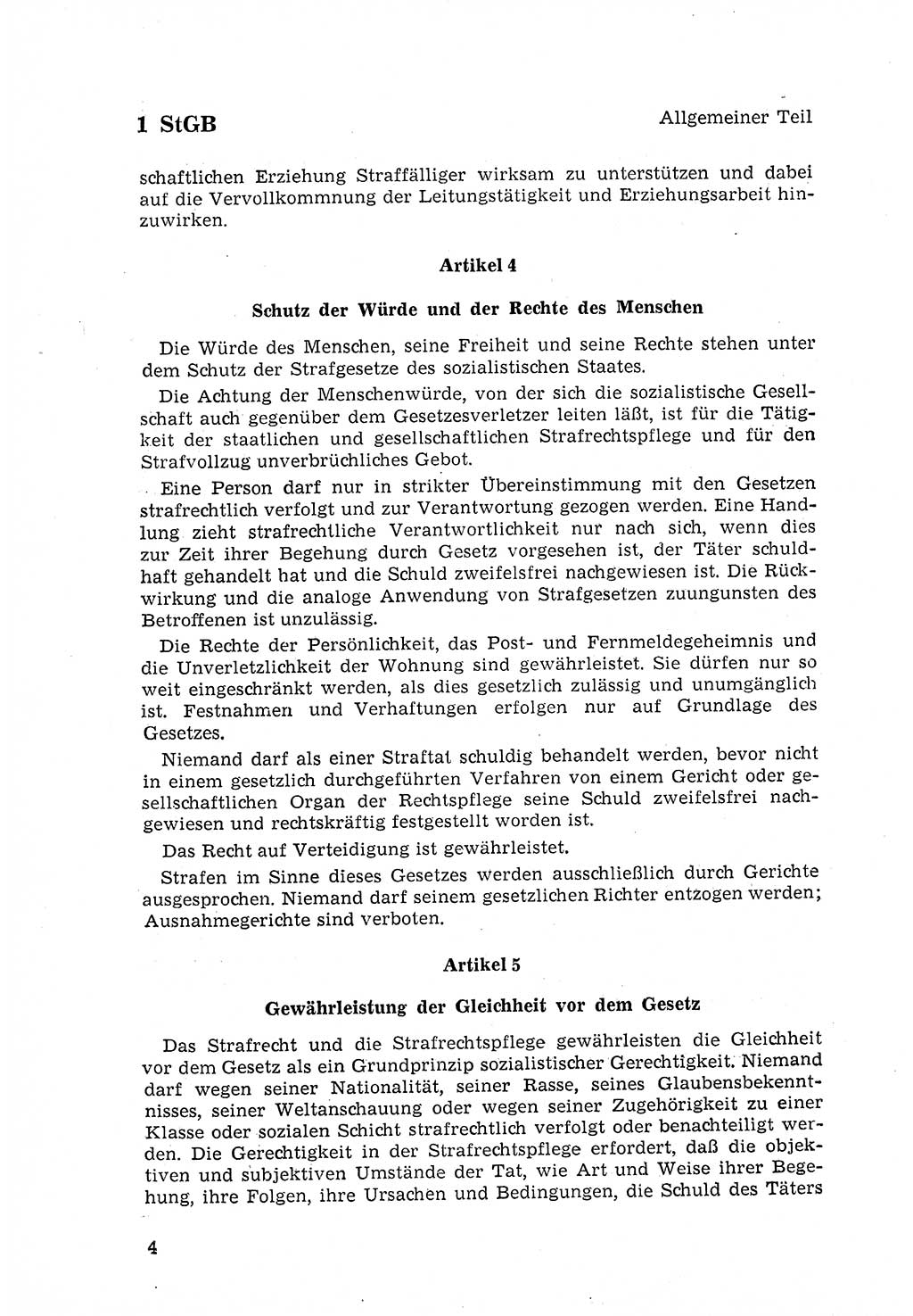 Strafgesetzbuch (StGB) der Deutschen Demokratischen Republik (DDR) 1968, Seite 4 (StGB DDR 1968, S. 4)