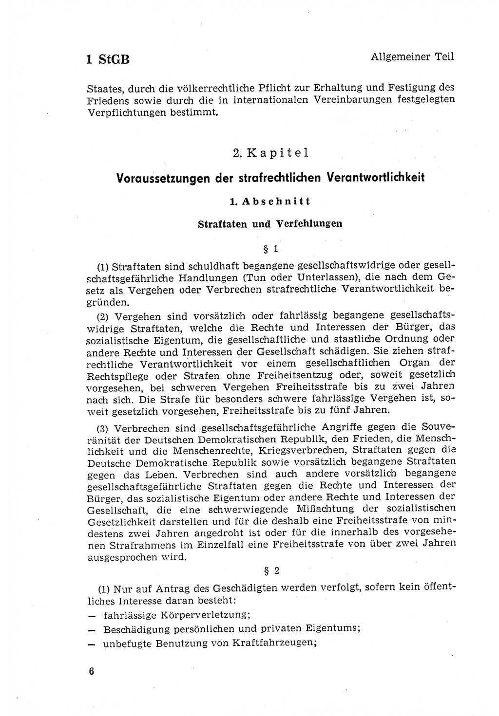 Strafgesetzbuch (StGB) der Deutschen Demokratischen Republik (DDR) 1968, Seite 6 (StGB DDR 1968, S. 6)