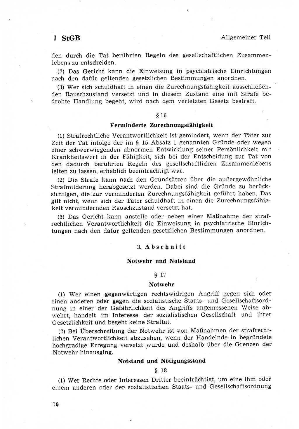 Strafgesetzbuch (StGB) der Deutschen Demokratischen Republik (DDR) 1968, Seite 10 (StGB DDR 1968, S. 10)