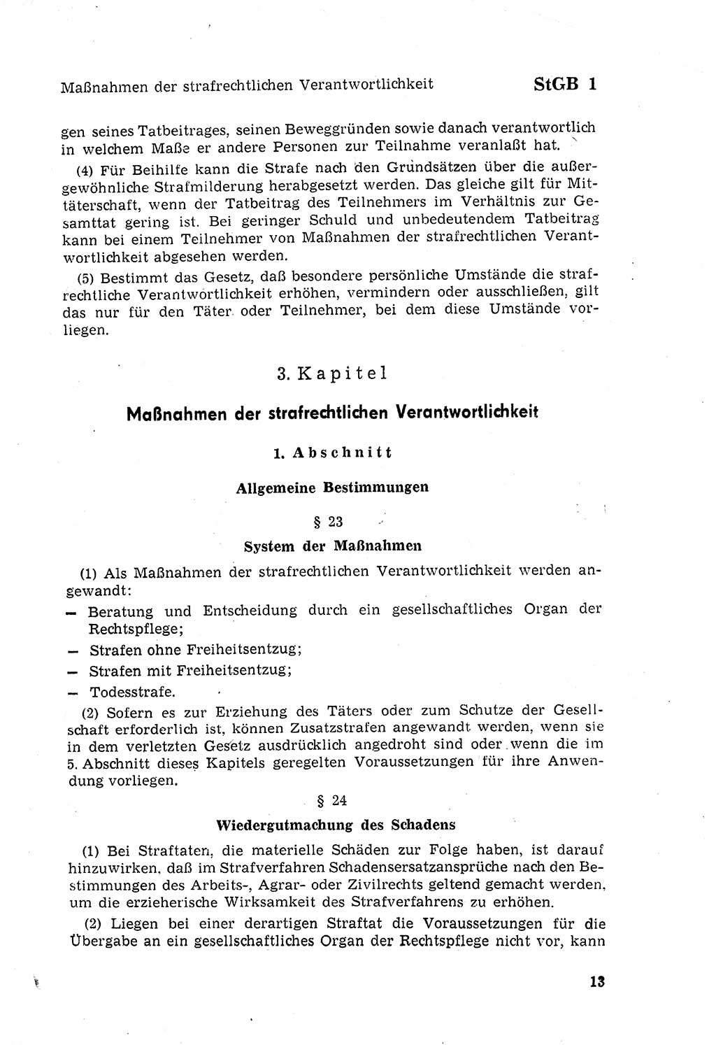 Strafgesetzbuch (StGB) der Deutschen Demokratischen Republik (DDR) 1968, Seite 13 (StGB DDR 1968, S. 13)