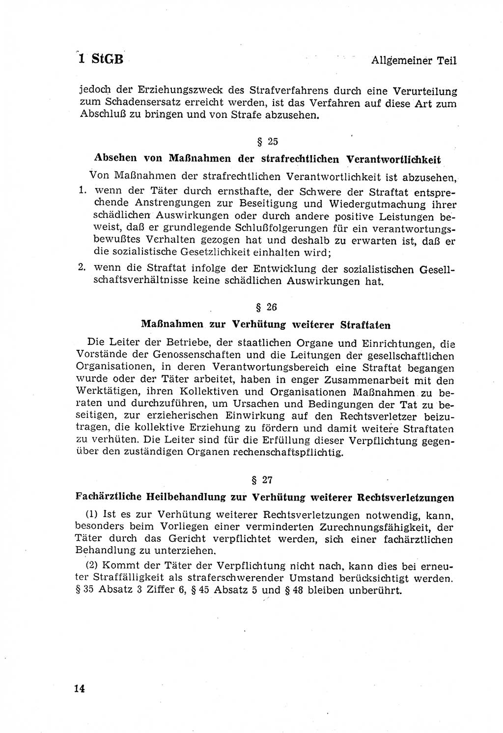 Strafgesetzbuch (StGB) der Deutschen Demokratischen Republik (DDR) 1968, Seite 14 (StGB DDR 1968, S. 14)