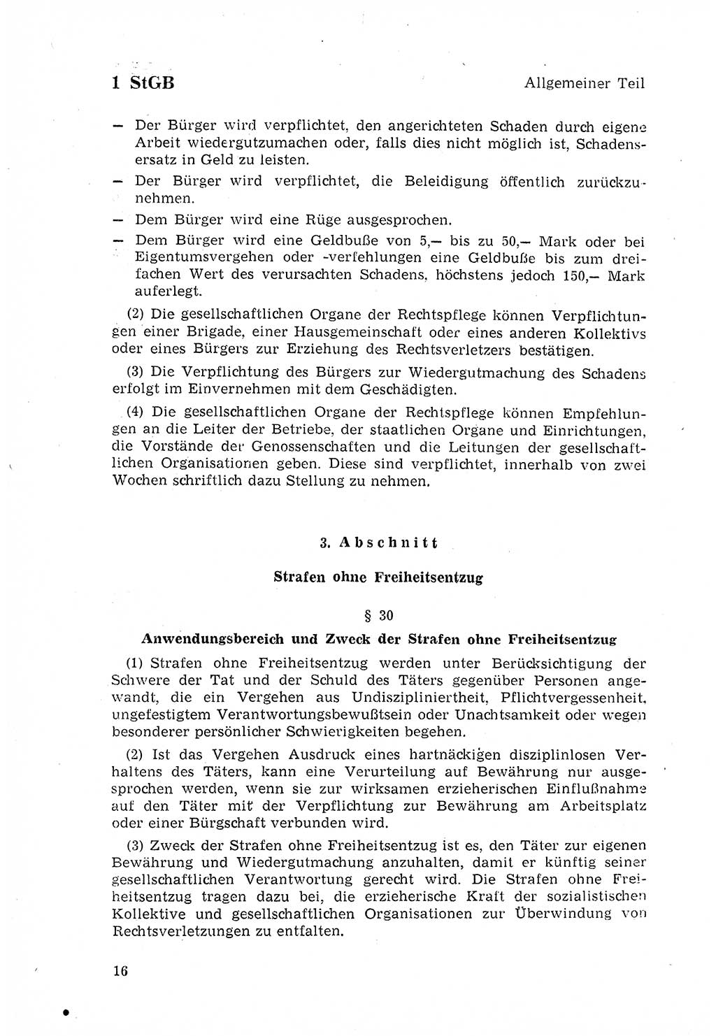 Strafgesetzbuch (StGB) der Deutschen Demokratischen Republik (DDR) 1968, Seite 16 (StGB DDR 1968, S. 16)