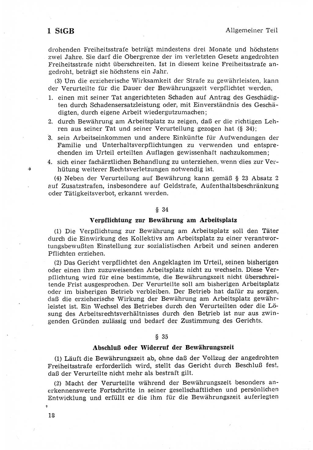 Strafgesetzbuch (StGB) der Deutschen Demokratischen Republik (DDR) 1968, Seite 18 (StGB DDR 1968, S. 18)