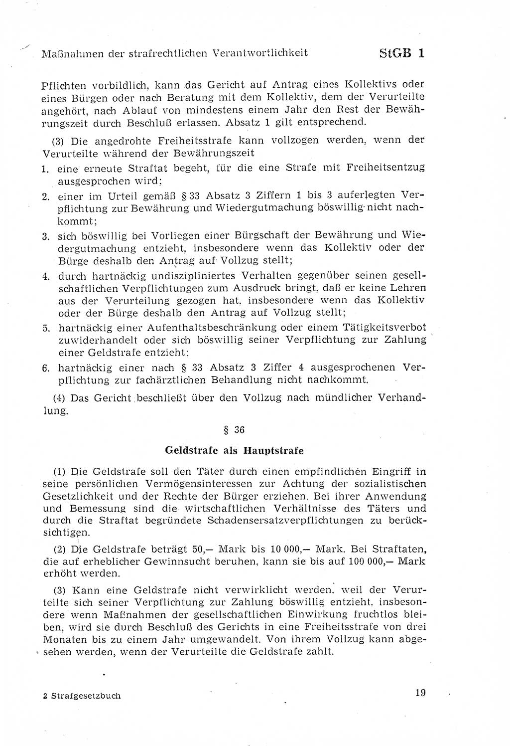 Strafgesetzbuch (StGB) der Deutschen Demokratischen Republik (DDR) 1968, Seite 19 (StGB DDR 1968, S. 19)