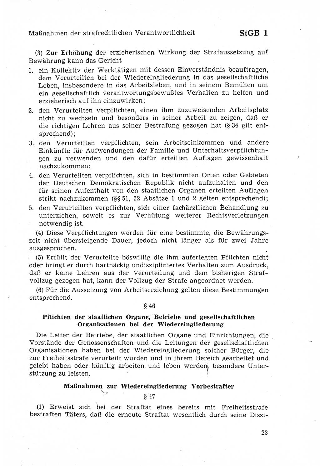 Strafgesetzbuch (StGB) der Deutschen Demokratischen Republik (DDR) 1968, Seite 23 (StGB DDR 1968, S. 23)