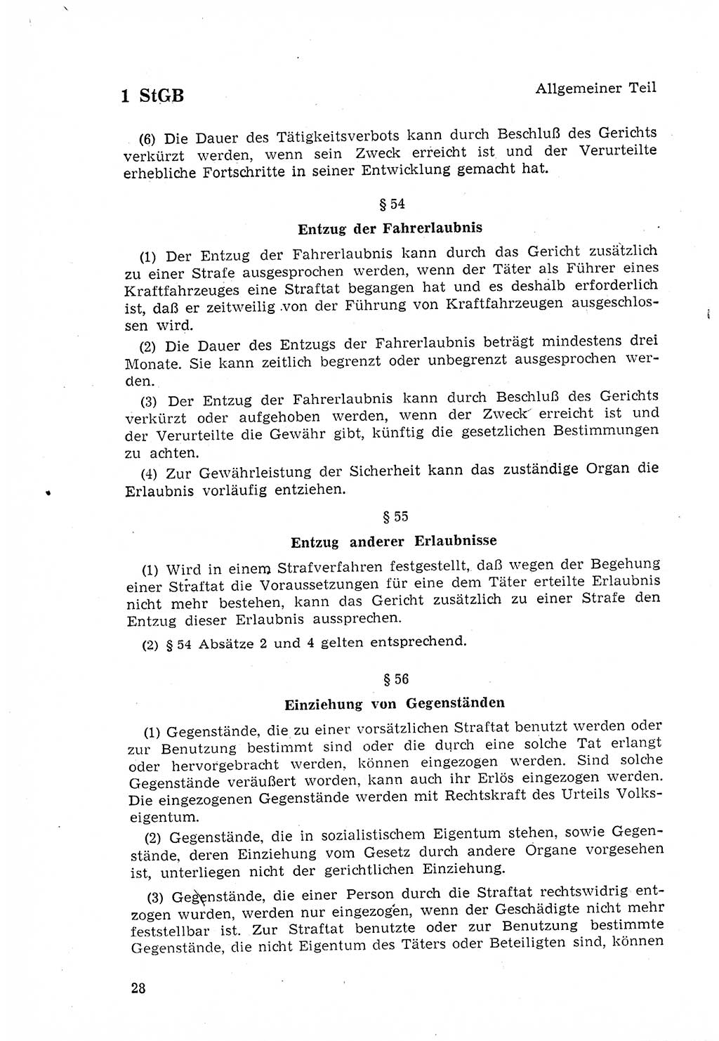 Strafgesetzbuch (StGB) der Deutschen Demokratischen Republik (DDR) 1968, Seite 28 (StGB DDR 1968, S. 28)