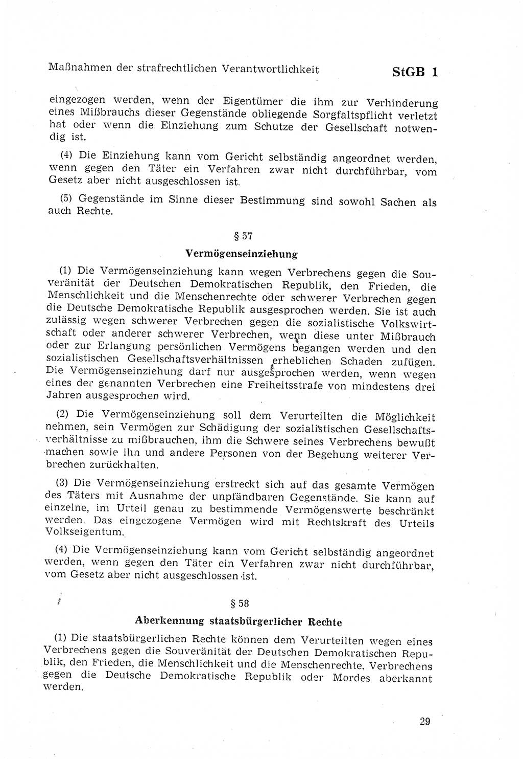 Strafgesetzbuch (StGB) der Deutschen Demokratischen Republik (DDR) 1968, Seite 29 (StGB DDR 1968, S. 29)