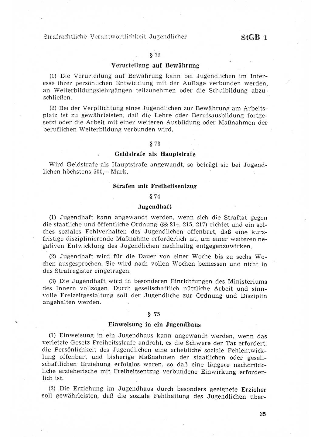 Strafgesetzbuch (StGB) der Deutschen Demokratischen Republik (DDR) 1968, Seite 35 (StGB DDR 1968, S. 35)