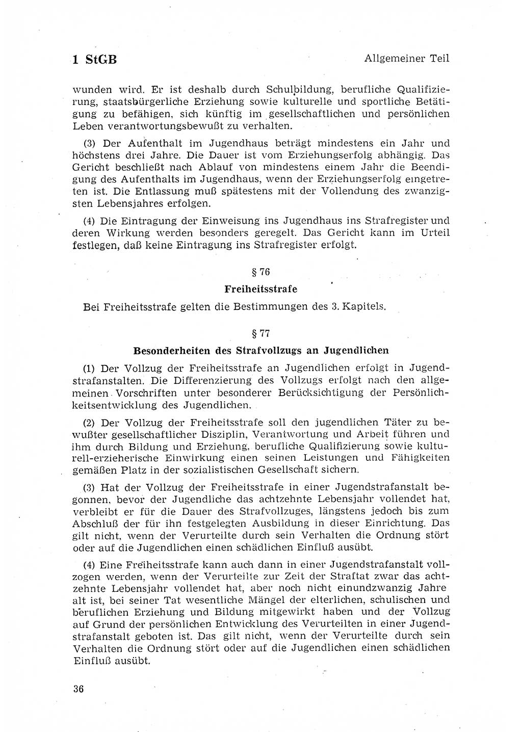 Strafgesetzbuch (StGB) der Deutschen Demokratischen Republik (DDR) 1968, Seite 36 (StGB DDR 1968, S. 36)