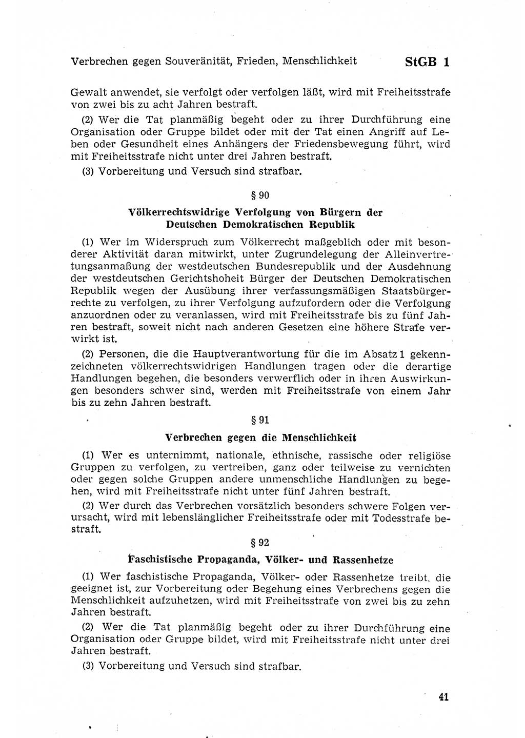 Strafgesetzbuch (StGB) der Deutschen Demokratischen Republik (DDR) 1968, Seite 41 (StGB DDR 1968, S. 41)