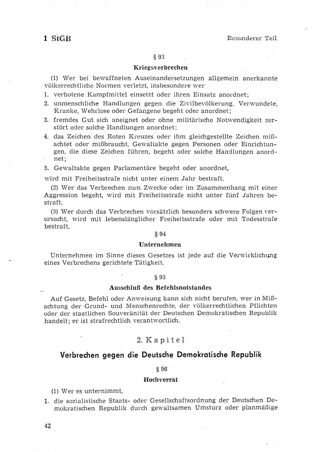 Strafgesetzbuch (StGB) der Deutschen Demokratischen Republik (DDR) 1968, Seite 42 (StGB DDR 1968, S. 42)