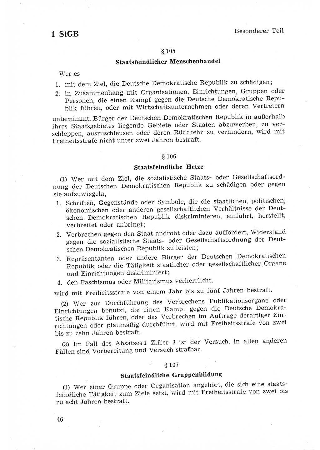 Strafgesetzbuch (StGB) der Deutschen Demokratischen Republik (DDR) 1968, Seite 46 (StGB DDR 1968, S. 46)