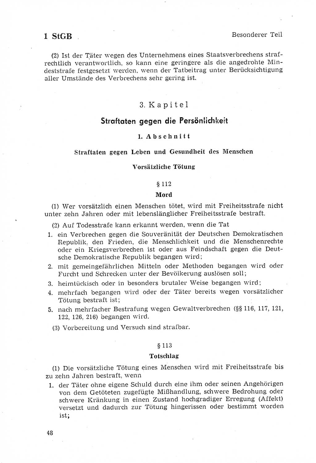 Strafgesetzbuch (StGB) der Deutschen Demokratischen Republik (DDR) 1968, Seite 48 (StGB DDR 1968, S. 48)