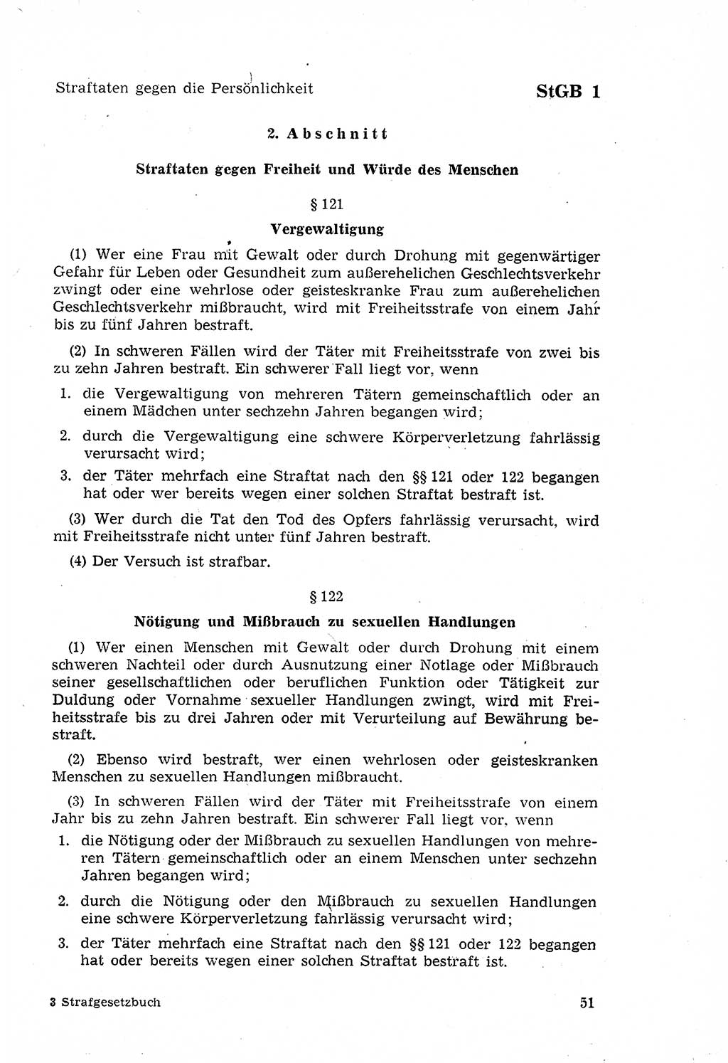 Strafgesetzbuch (StGB) der Deutschen Demokratischen Republik (DDR) 1968, Seite 51 (StGB DDR 1968, S. 51)