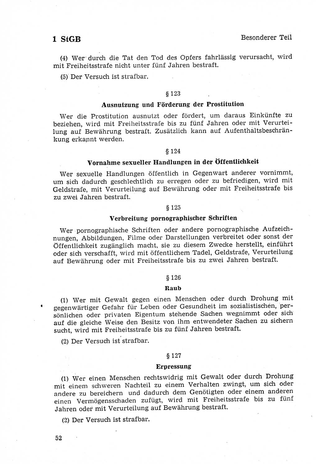 Strafgesetzbuch (StGB) der Deutschen Demokratischen Republik (DDR) 1968, Seite 52 (StGB DDR 1968, S. 52)