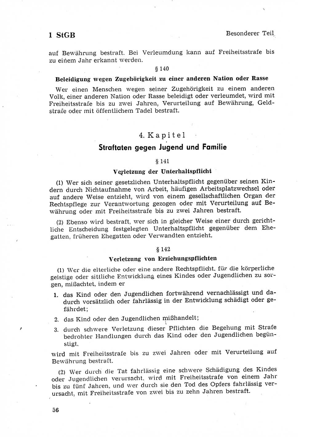 Strafgesetzbuch (StGB) der Deutschen Demokratischen Republik (DDR) 1968, Seite 56 (StGB DDR 1968, S. 56)