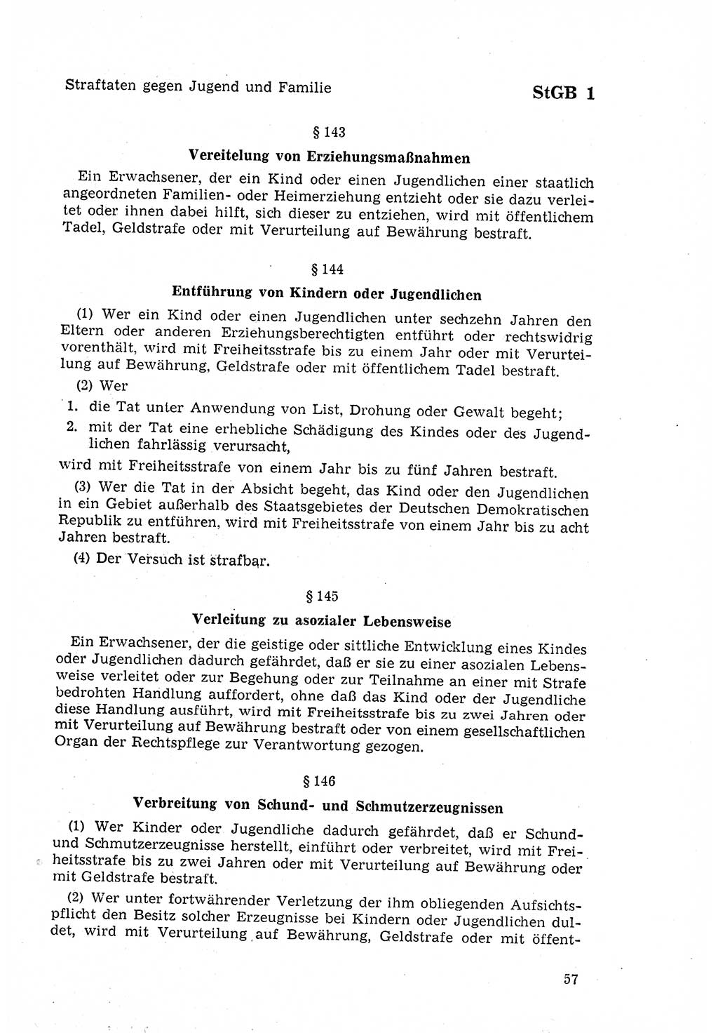 Strafgesetzbuch (StGB) der Deutschen Demokratischen Republik (DDR) 1968, Seite 57 (StGB DDR 1968, S. 57)